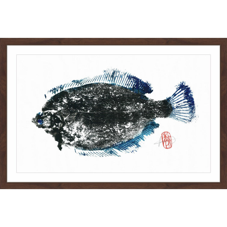 Marmont Hill Summer Flounder by Andrew Clay Picture Frame Print Wayfair